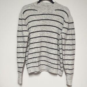 Vero Modo Gray and Black Crewneck Striped Sweater